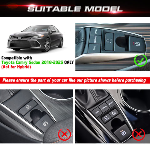 5x Race Red Aluminum Alloy Gear Shift Switch Cover Trim For Toyota Camry 2018-22