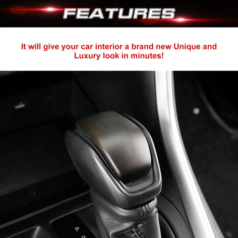 Wood Grain Interior Gear Shift Knob Cover Trim For Toyota RAV4 2019-2024