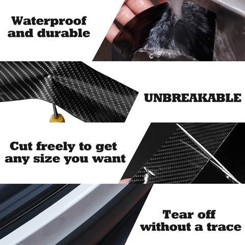 3D/4D Carbon Fiber Texture Door Sill Vinly Scratch Protection Cover Sticker