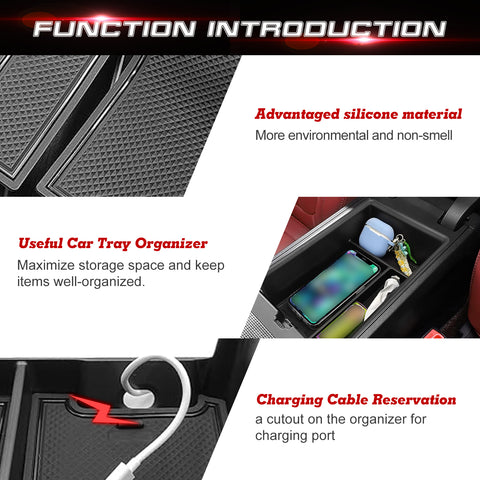 Xotic Tech Center Console Organizer Compatible with BMW 3 Series G20 2019-2024 4 Series G22 i4 G26 2021-2024 Console Armrest Storage Box Tray Accessories