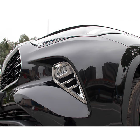 x xotic tech Front Fog Light Lamp Cover Trim Compatible with Toyota Highlander 2020-up (Not Fit for L/XSE Model) ABS Car Decoration Exterior Accessories, 2Pcs/Set