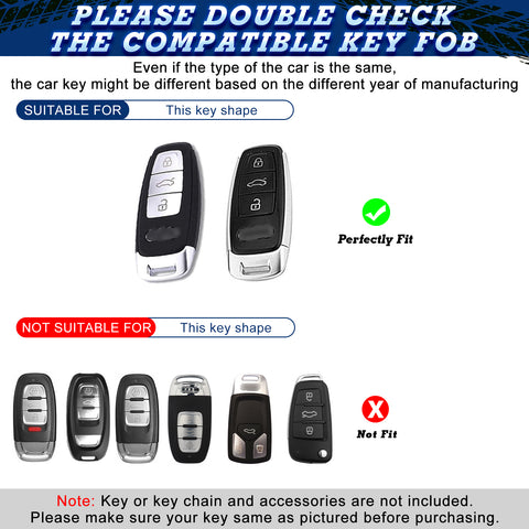 Xotic Tech Matte Black Carbon Fiber Pattern Hard Shell Key Fob Cover Case Compatible with Audi A3 A6 A7 A8 Q7 Q8 E-Tron S3 S6 RS6 RS7 S6 S7 SQ7 SQ8 3-Button Smart Keyless Entry Key Protector