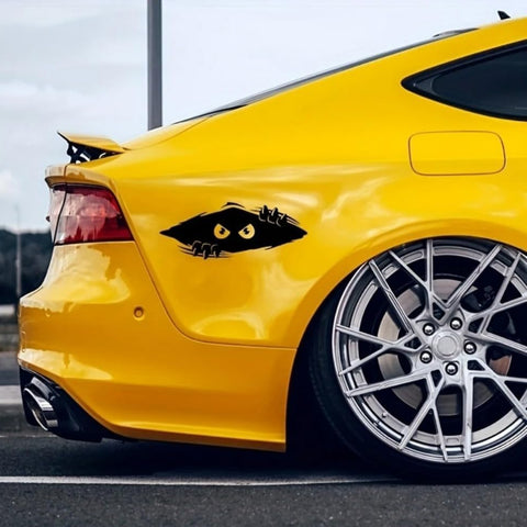 11x4.25 Inches Large Vinyl Car Peeking Monster Bumper Sticker for Cars, Trucks