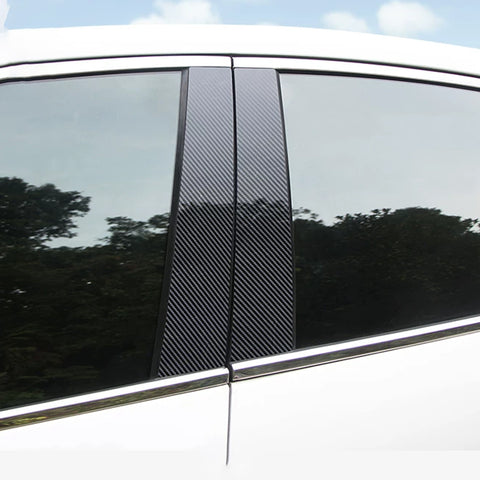 For Honda Civic 2012-15 Carbon Fiber Look Pillar Posts Door Trim Piano Cover Kit