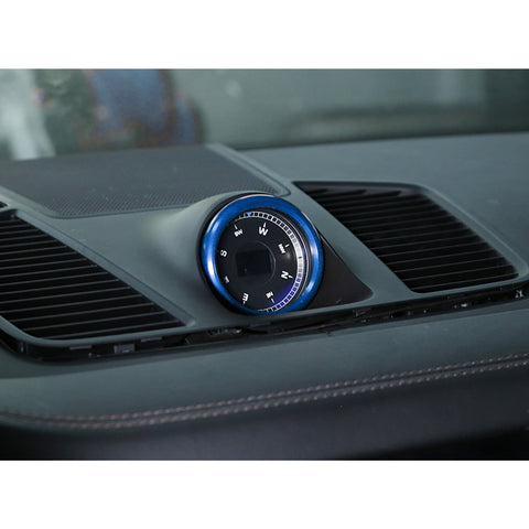Sporty Blue Dashboard Center Clock Ring Cover For Porsche Cayenne 911 2012-up