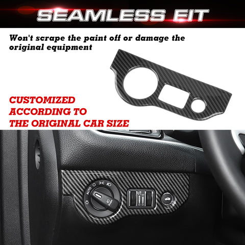 Headlight Switch Button Panel Cover Trim for Challenger 2015-up Charger 2010-up