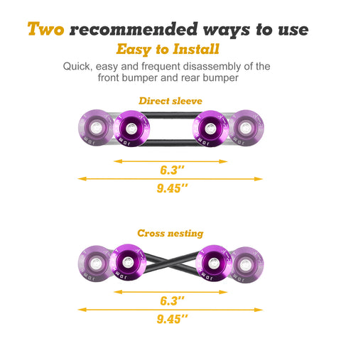 Bumper Fender Quick Release Fasteners+Rubber Bands O-Rings Replacement Clip Kits