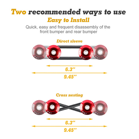 Bumper Fender Quick Release Fasteners+Rubber Bands O-Rings Replacement Clip Kits