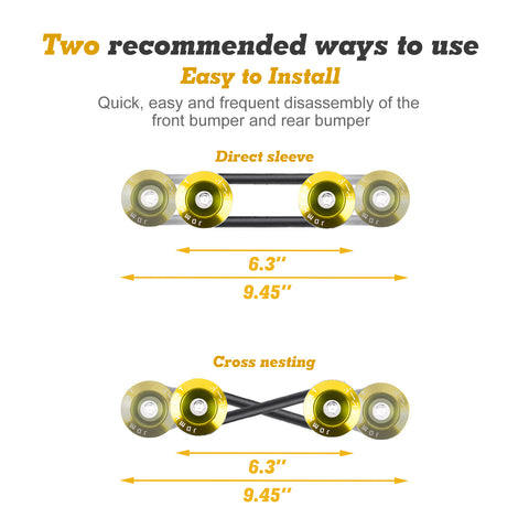 Bumper Fender Quick Release Fasteners+Rubber Bands O-Rings Replacement Clip Kits