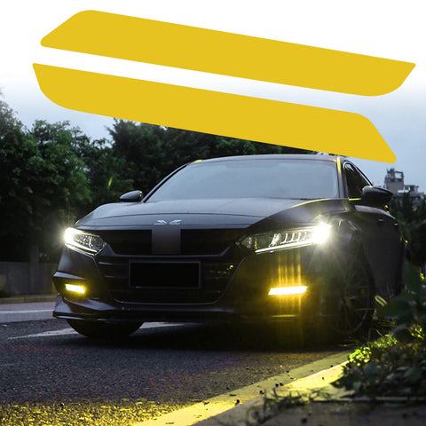 Xotic Tech Self Adhesive Front Fog Light DRL Tint Vinyl Film, Precut Fog Lamp Light Transmission Stickers Overlay Decal Exterior Decoration Compatible with Honda Accord 10th 2018 2019 2020