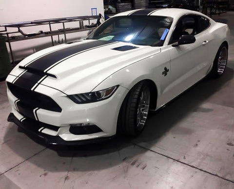 Xotic Tech Glossy Vinyl Racing Stripe Car Hood Graphics Decal Sticker for Hood Roof Rear Trunk Decoration Compatible with Ford Mustang 2015-up