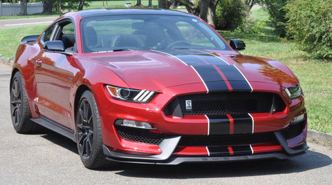 Xotic Tech Glossy Vinyl Racing Stripe Car Hood Graphics Decal Sticker for Hood Roof Rear Trunk Decoration Compatible with Ford Mustang 2015-up