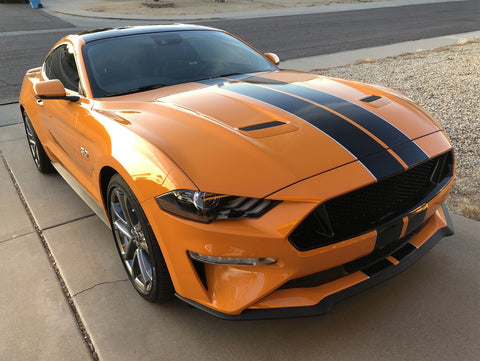 Xotic Tech Glossy Vinyl Racing Stripe Car Hood Graphics Decal Sticker for Hood Roof Rear Trunk Decoration Compatible with Ford Mustang 2015-up