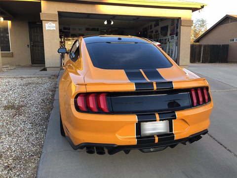 Xotic Tech Glossy Vinyl Racing Stripe Car Hood Graphics Decal Sticker for Hood Roof Rear Trunk Decoration Compatible with Ford Mustang 2015-up