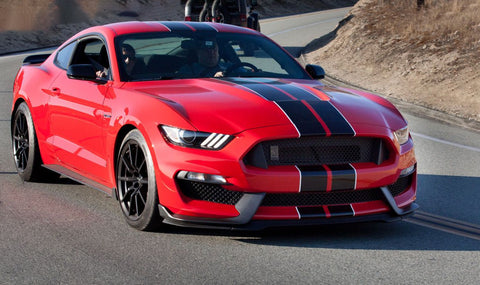 Xotic Tech Glossy Vinyl Racing Stripe Car Hood Graphics Decal Sticker for Hood Roof Rear Trunk Decoration Compatible with Ford Mustang 2015-up