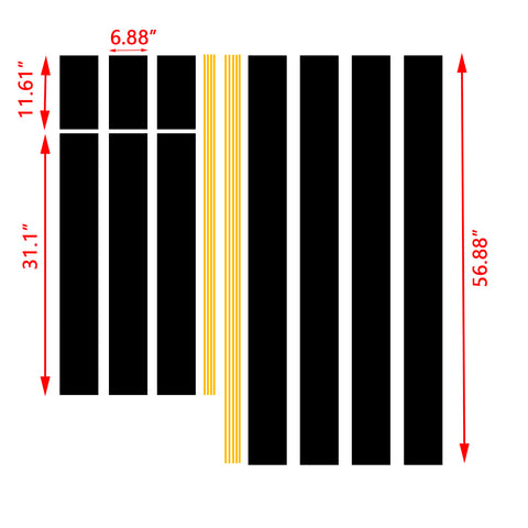 Xotic Tech Glossy Vinyl Racing Stripe Car Hood Graphics Decal Sticker for Hood Roof Rear Trunk Decoration Compatible with Ford Mustang 2015-up