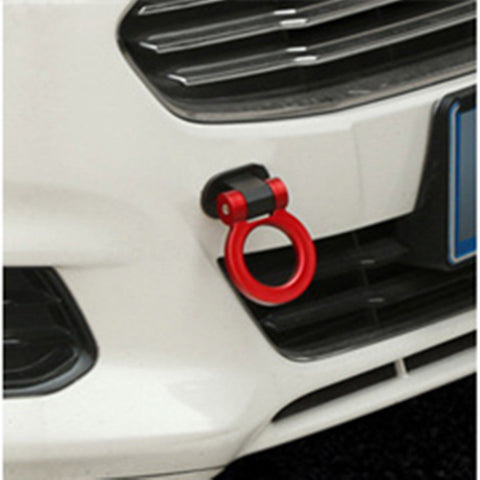 Set JDM Sport Style Tow Hook Ring Decoration+Tire Valve Stem Caps Universal Fit