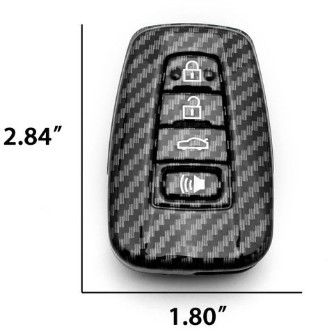 Carbon Fiber Texture Full Sealed Key Fob Cover Shell Keyless Key Protective Hard Case for Toyota Camry Corolla RAV4 Prius Avalon C-HR 86 GT 2017 2018 2019 4-button Entry Smart Key