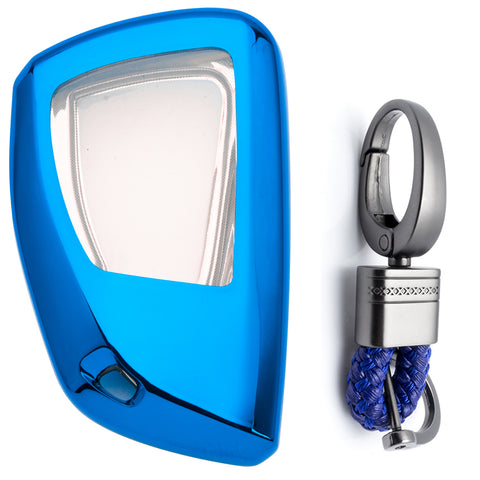 Blue Soft TPU Full Protect Remote Key Fob Cover For Chevrolet Suburban 2021-2022