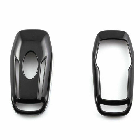 Glossy Black ABS Hard Key Fob Shell Cover Case w/Keychain, Compatible with Ford Fusion Mustang