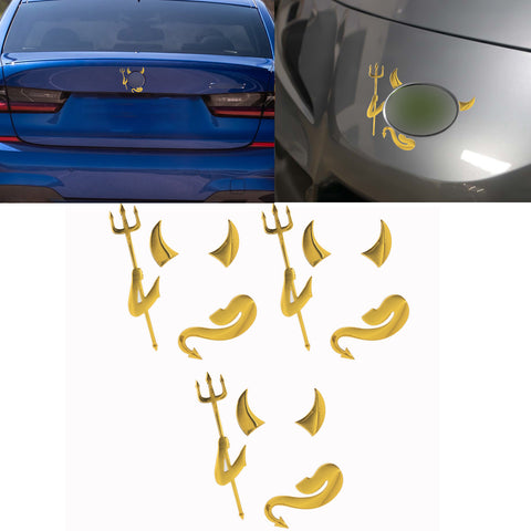 1pc x 3D Silver Chrome Devil Demon Sticker Decal Auto Car Emblem Decal Decoration