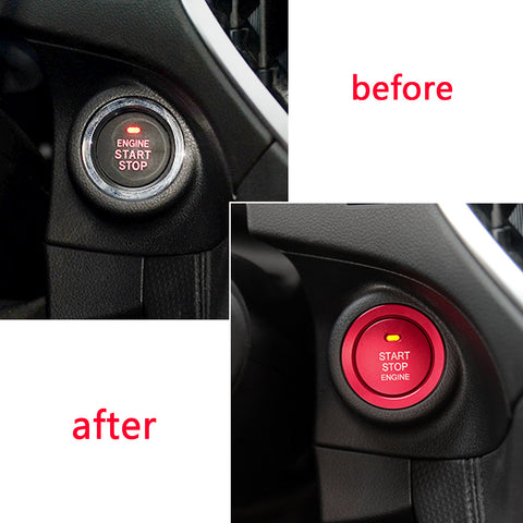 Red Aluminum Engine Start Stop + AC Climate Volume Cover For Toyota 86 2017-2020