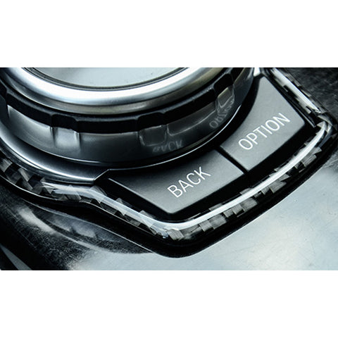 Carbon Fiber Gear Shift Panel I-Drive Multimedia Frame Cover For BMW 3 Series