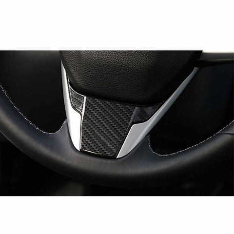 Real Carbon Fiber Steering Wheel Armrest Stripe Cover For Honda Civic 2016-21