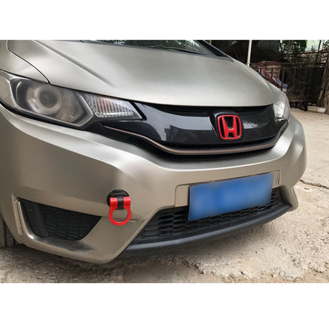 2pcs Racing Style Bumper Trailer Tow Hook Ring Stick On Decoration Universal