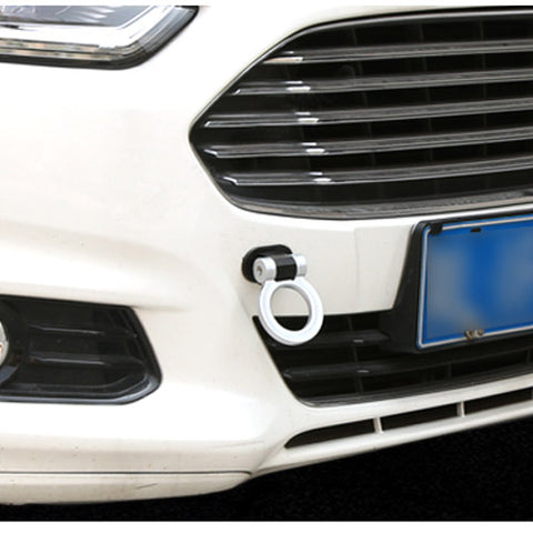 Set JDM Sport Style Tow Hook Ring Decoration+Tire Valve Stem Caps Universal Fit