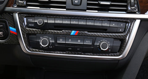M-Colored Carbon Fiber Side AC Vent Headlight Switch Panel Cover For BMW F30 F31