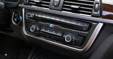 Real Carbon Fiber Engine/Headlight Switch Gear Shift Panel Cover For BMW F30 F32