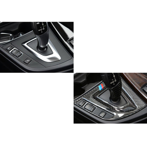 M-Colored Carbon Fiber Gear Shift I-Drive Multimedia Frame Trim For BMW F30 F34