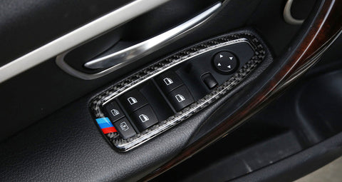 M Colored Carbon Fiber Window Switch Engine Start Molding Trim For BMW F30 F32