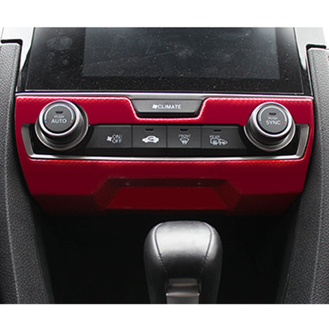 Sporty Red Gear Shift Center Console Panel Molding Cover For Honda Civic 2016-21