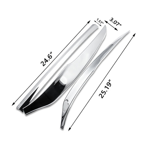 Chrome Front Bumper Lip Fog Light Eyelid Decor Trim for Honda Accord 18-2020