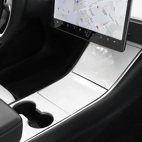 For Tesla Model 3 Y 2017-20 White Center Console Stripe Cup Holder Molding Trim