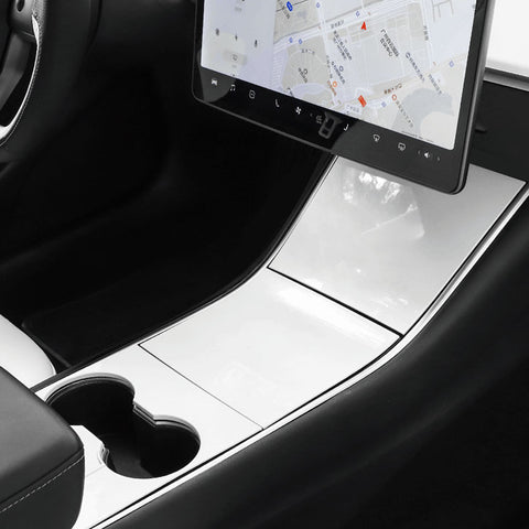 White Console Dashboard Paddle Shifter Steering Wheel Trim For Model 3 Y 2017-20