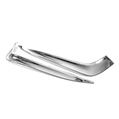 Set Chrome Front Fog Light Eyelid Stripes Ring Molding Cover For Civic 2016-2018