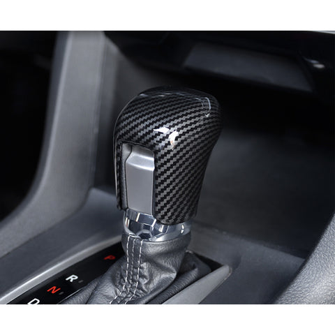 ABS Carbon Fiber Car Interior Center Console Gear Shift Knob Cover Trim for Honda Civic 2016-2019