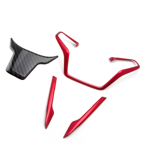 Set of Steering Wheel Panel w/ Lower Lip Frame Cover Trim For Honda Civic 16-21