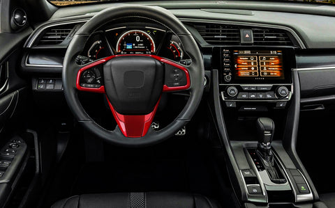 4X Steering Wheel Lower Lip+Upper Surround Trim For Honda Civic 10th Gen 2016-21