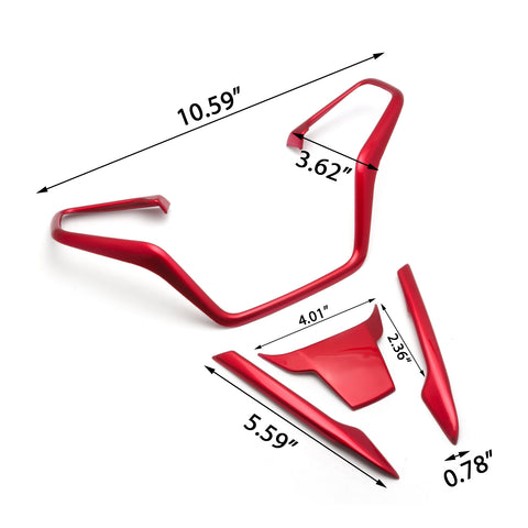 4X Steering Wheel Lower Lip+Upper Surround Trim For Honda Civic 10th Gen 2016-21
