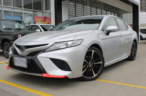 Red Carbon Fiber Front Bumper Corner Center Trim For Toyota Camry SE XSE 2018-20