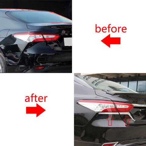Chrome Rear Reflector Tail Light Eyelid Cover Trim For Camry L/LE/XLE 2018-2024