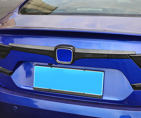 Carbon Style Rear Trunk Lid Exhaust Pipe Cover Trim For Honda Accord 10th Sedan