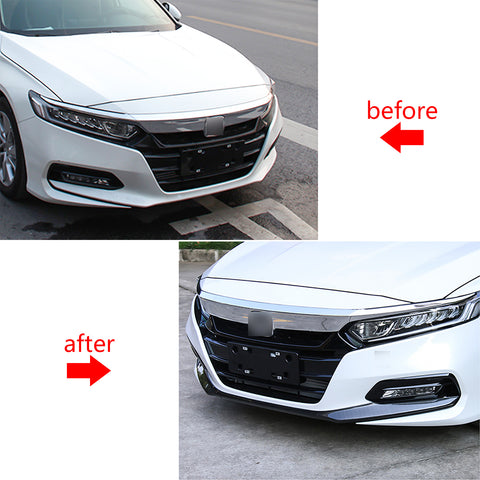 Carbon Fiber Style Front Bumper Lip Fog Light Frame Cover For Accord 2018-2020