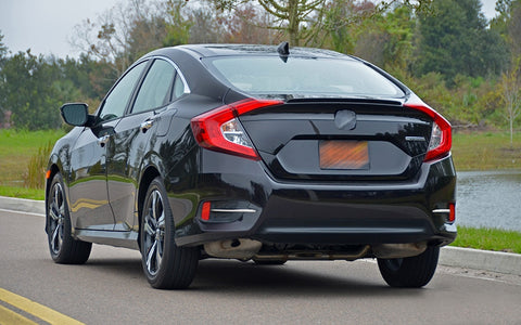 Chrome Silver Rear Bumper Lip Reflector Insert Decor Trim For Honda Civic 16-18