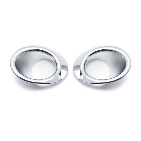 Set Chrome Front Fog Light Eyelid Stripes Ring Molding Cover For Civic 2016-2018