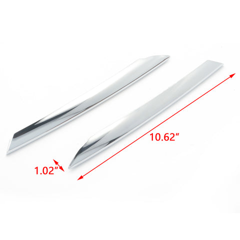 Chrome Front Fog Light Eyelid w/Stripes Decor Trim For Honda Civic 2016-2018